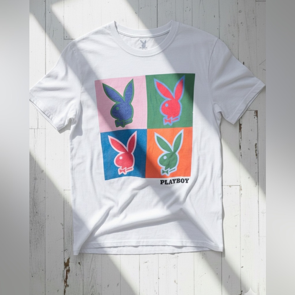 PLAYBOY Women’s Graphic Oversized Drop Shoulder Short Sleeve Tee